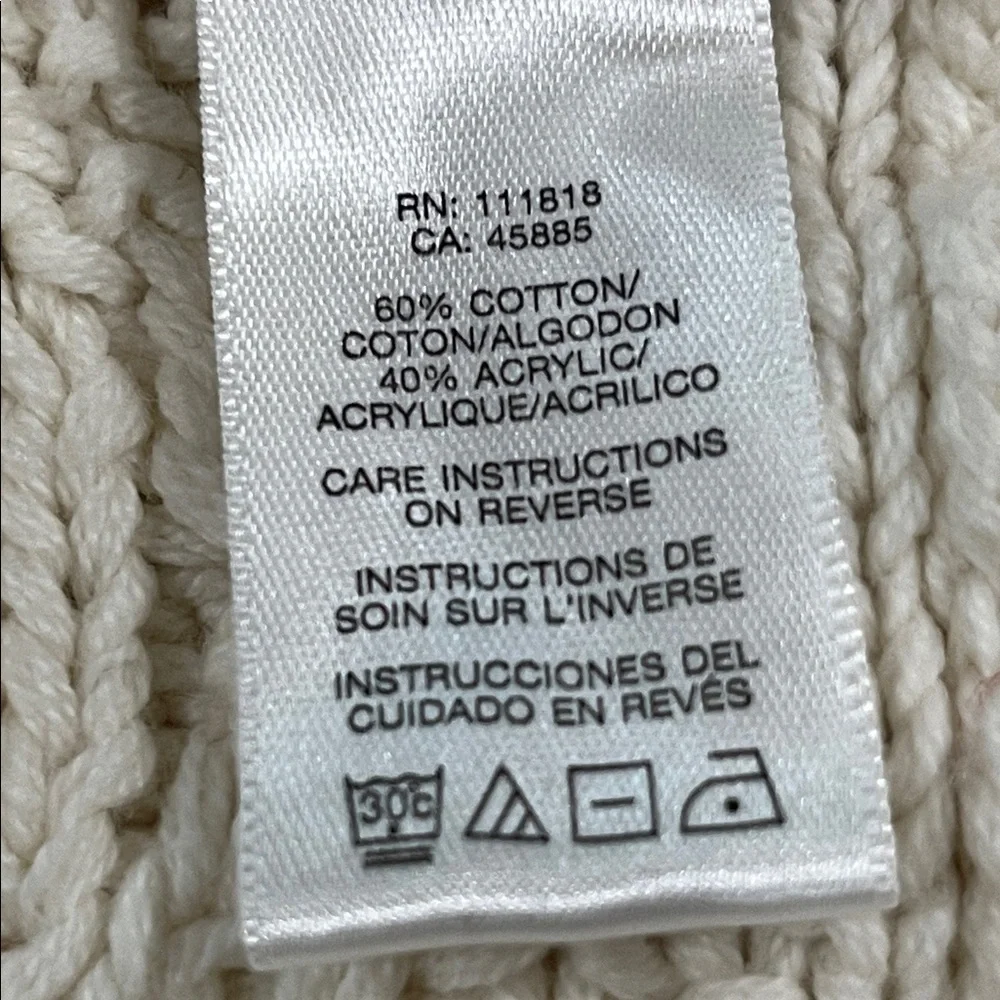Michael Kors Cream Cable Knit Sweater COTTAGECORE CARDIGAN Top SIZE XS
